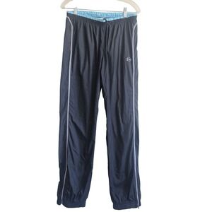 Sergio Tacchini Small Track Pants Mens Black Excellent Zippered Cuffs Mesh Lined